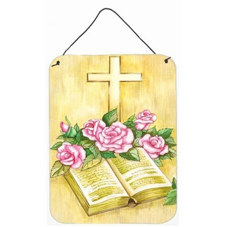 Carolines Treasures APH4072DS1216 Easter Cross & Bible With Roses Wall Or Door Hanging Prints